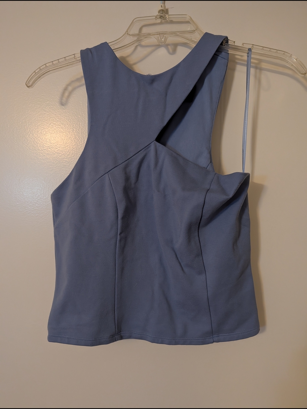 Sleeveless Asymmetric Cut Blue Crop Top - Sunday In Brooklyn (Anthropologie)